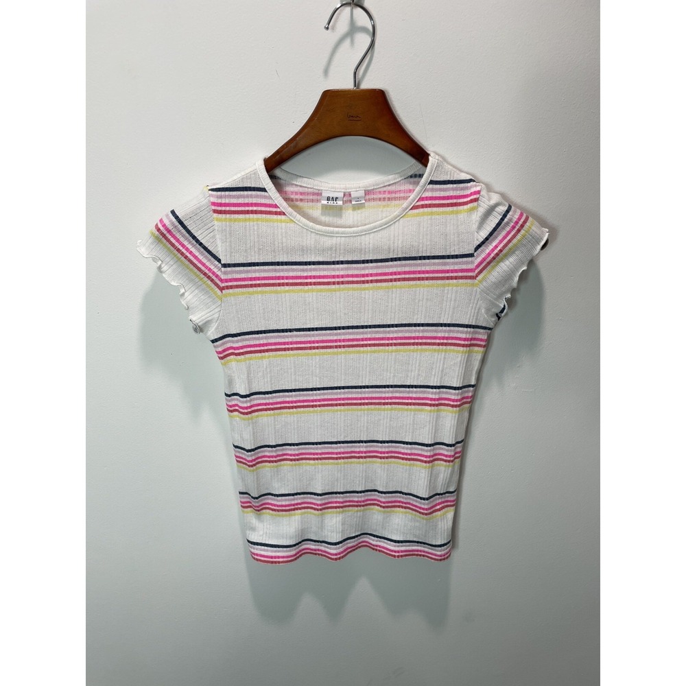 gap kids short sleeve Rib Tshirt Muli Color Stripe Size Large
